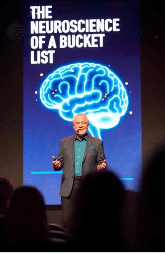 Dr. DeSarbo presenting The Neuroscience of a Bucket List